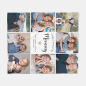 Mommyモダンパーソナライズされたの8枚のフォトコラージュ フリースブランケット (正面(横))
