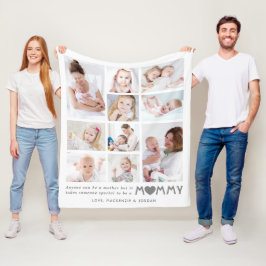 Mommy引用文10フォトコラージュパーソナライズされた フリースブランケット