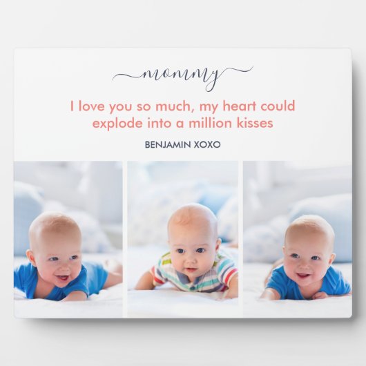 Mommy私はあなたがとても大好き可愛い詩3写真 フォトプラーク (正面)