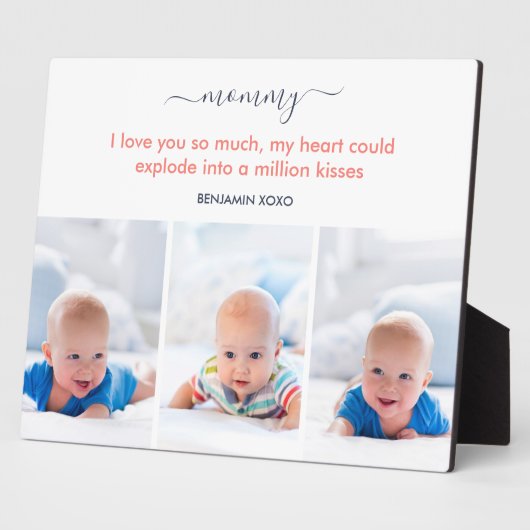 Mommy私はあなたがとても大好き可愛い詩3写真 フォトプラーク (側面)