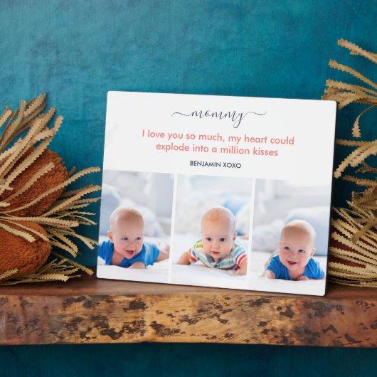 Mommy私はあなたがとても大好き可愛い詩3写真 フォトプラーク (側面)