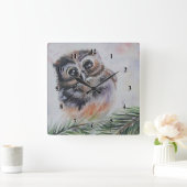 Mommy... – 水色絵画s - スクエア壁時計 (ホーム)