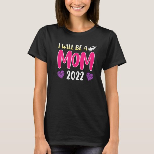 Mommy 2022母親を期待する男の子または女の子で妊娠 tシャツ (正面)