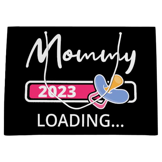 Mommy 2023ロードI – ママに昇格 ラージペーパーバッグ (正面)