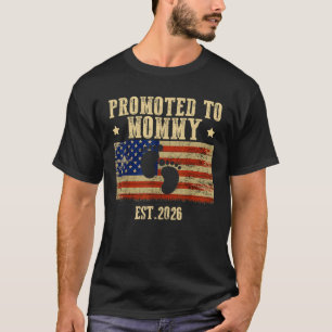 MOMMY 2026ベビーシャワーに昇格Usa American Fl Tシャツ