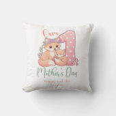 Mommy and Baby Fox Pink 1st Mothers Day クッション (正面)