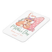 Mommy and Baby Fox Pink 1st Mothers Day マグネット (左側)