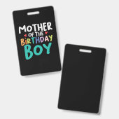 Mommy Art Mother Of The Birthday Boy バッジ (正面＆裏面)
