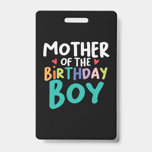 Mommy Art Mother Of The Birthday Boy バッジ (正面)