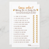 Mommy BeeまたはDaddy Bee誰が赤ちゃんシャワーのゲーム (正面/裏面)