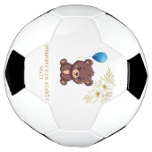 MOMMY CAN BEARLY WAIT cute girl bearly Baby bodysu サッカーボール (回転)