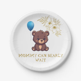 MOMMY CAN BEARLY WAIT cute girl bearly Baby bodysu ペーパープレート