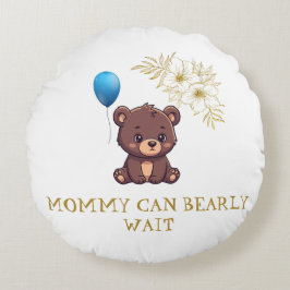 MOMMY CAN BEARLY WAIT cute girl bearly Baby bodysu ラウンドクッション