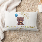 MOMMY CAN BEARLY WAIT cute girl bearly Baby bodysu ランバークッション (ブランケット)