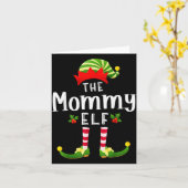 Mommy Christmas Elf Matching Pajama X-mas Party  カード (黄色い花)