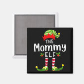 Mommy Christmas Elf Matching Pajama X-mas Party マグネット (正面/裏面)
