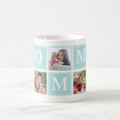 Mommy Collage Script 5 Photos for Mom Green コーヒーマグカップ (中央)