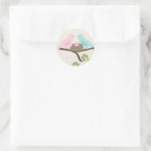 Mommy & Daddy Birds & Pink Egg Baby Shower ラウンドシール (バッグ)