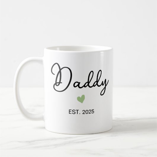 Mommy Daddy Mug Set ・新しい親Est 2023 Mug ・ F コーヒーマグカップ (左)