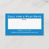 Mommy Date遊 Playdate Businessコールカード 名刺 (裏面)