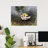 Mommy Duck Ducklings自然写真ポスター ポスター (ホームオフィス)