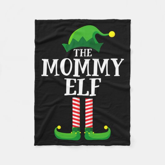 Mommy Elf Matching Family Christmas Party  フリースブランケット (正面)