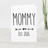 Mommy Est 2026 Pregnancy Minimalist Personalized  カード (正面)