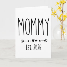 Mommy Est 2026 Pregnancy Minimalist Personalized  カード