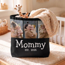 Mommy Established 太字テキスト 3 枚の写真 ブラック