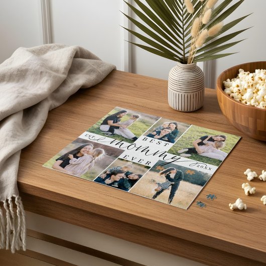 Mommy Ever 最高の Momスクリプトハートフォトコラージュ ジグソーパズル