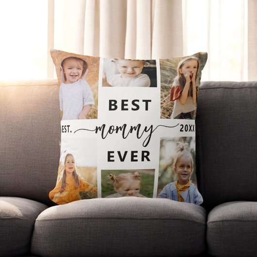 Mommy Ever 最高の - Mother's Day Photo Collage クッション