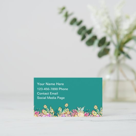 Mommy Floral Cute Contact Cards 名刺 (スタンド正面)
