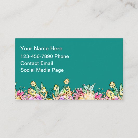 Mommy Floral Cute Contact Cards 名刺 (正面)