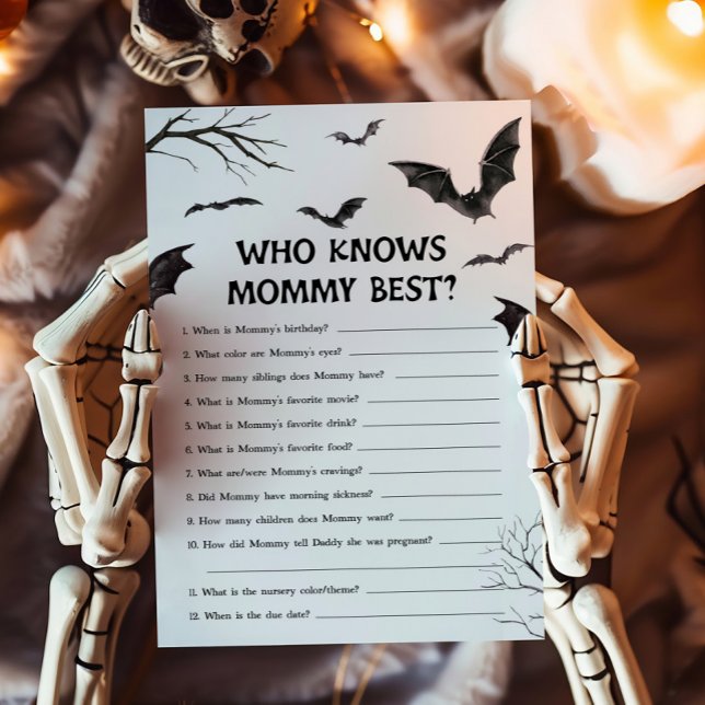 Mommy Gameを知っている白黒のこうもり最高のたち (Black and White Bats Baby Shower Who knows Mommy Best Game )