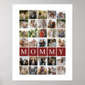 Mommy Grid 30 Photo Collage Family Keepsake ポスター (正面)