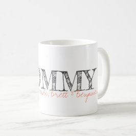 MOMMY Kids Names Keepsake モダンタイポグラフィSweet コーヒーマグカップ
