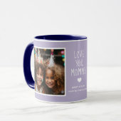 Mommy Love You 2枚の写真モダン薄紫Mauve C123 マグカップ (正面左)