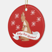 Mommy & Meカンガルーと雪片 セラミックオーナメント (左)