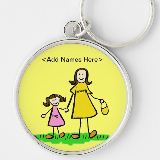 Mommy & Meキーチェーン(ブルネットカスタマイズ名) キーホルダー (正面)