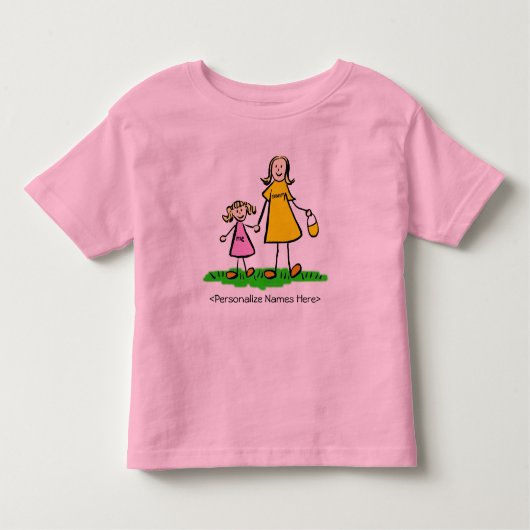 Mommy & Me – お母さんと娘のブロンドTシャツ トドラーTシャツ (正面)