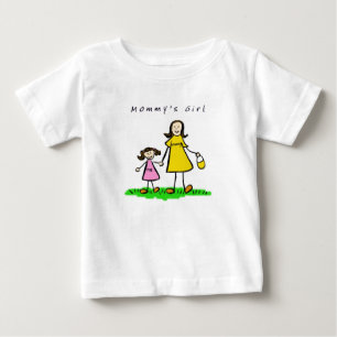 Mommy & Me (タイトル付きブルネット) ベビーTシャツ
