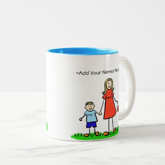 Mommy & Me – ブロンドリトルボーイカスタムマグス ツートーンマグカップ (正面右)