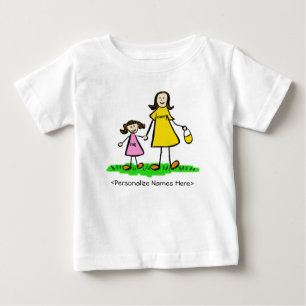 Mommy & Me – 母と娘のブルネットシャツ ベビーTシャツ