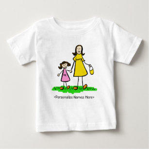 Mommy & Me – 母と娘のブルネットシャツ ベビーTシャツ