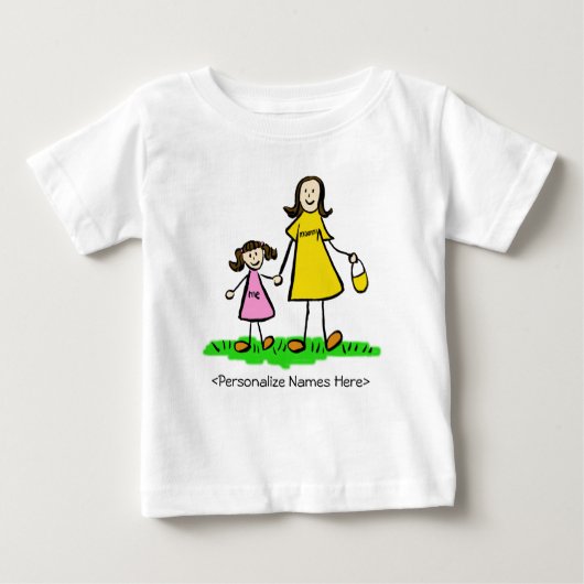 Mommy & Me – 母と娘のブルネットシャツ ベビーTシャツ (正面)