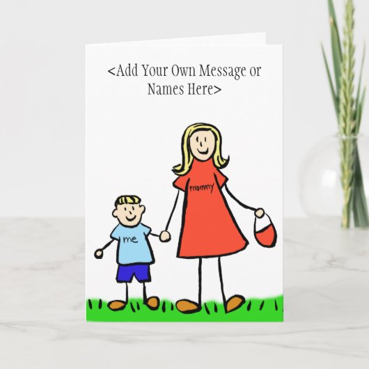 Mommy & Me Blond - カスタマイズ Greeting Card カード (正面)
