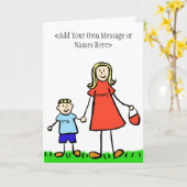 Mommy & Me Blond - カスタマイズ Greeting Card カード (黄色い花)