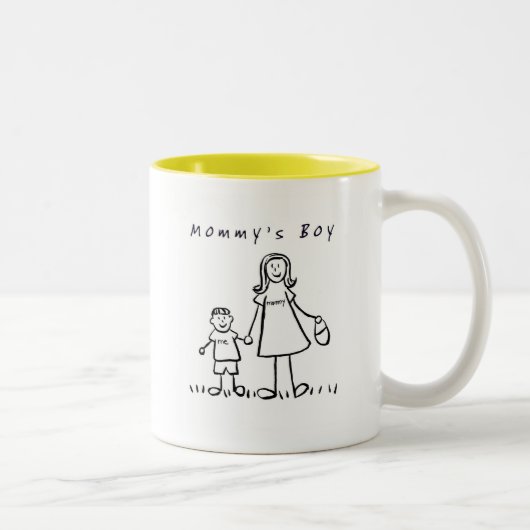 Mommy & Me Mug(タイトル付きスケッチ) ツートーンマグカップ (右)