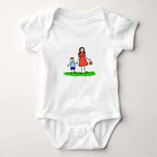Mommy & Me Tシャツ(タイトルなしブルネット) ベビーボディスーツ