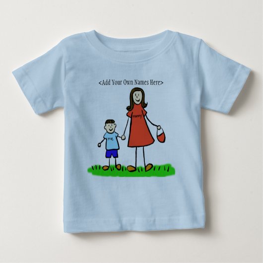 Mommy & Me Tシャツ(ブルネットカスタマイズ – 名前) ベビーTシャツ (正面)